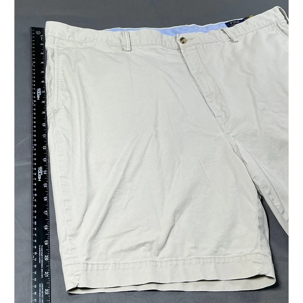 Polo Ralph Lauren Mens 48 Big Khaki Tan Stretch Classic Chino Shorts 9.5 Inseam